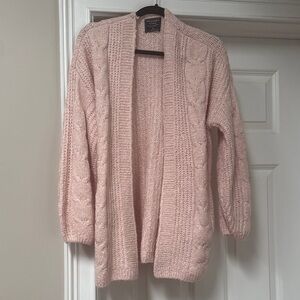 Abercrombie & Fitch Light Pink Cable Knit Cardigan